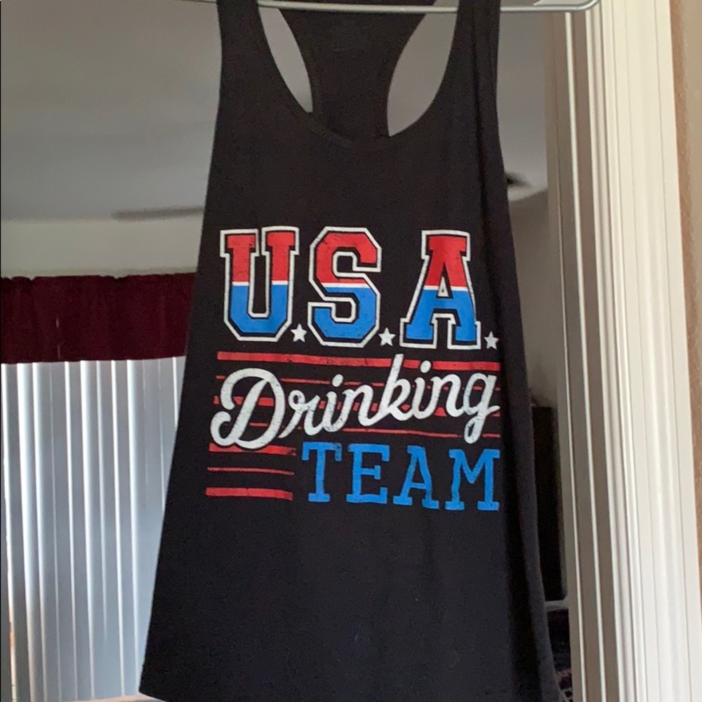 USA drinking team racerback tank top